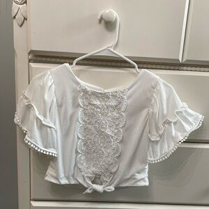 White Lace Detail Blouse. Girls size 12